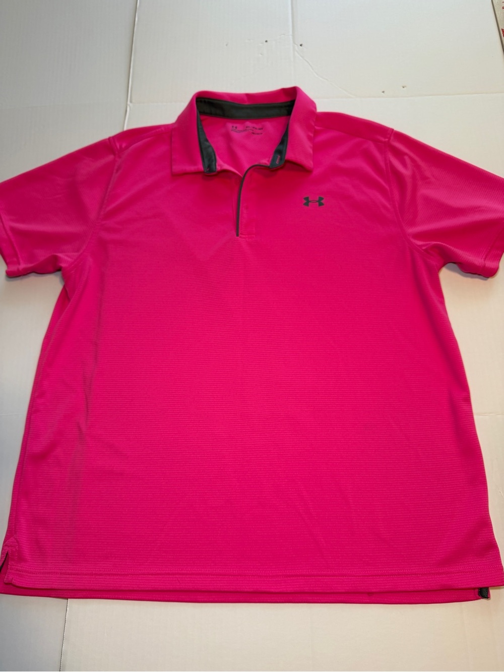 Under Armour Men’s Hot Pink Short-Sleeve Heat Gear Polo